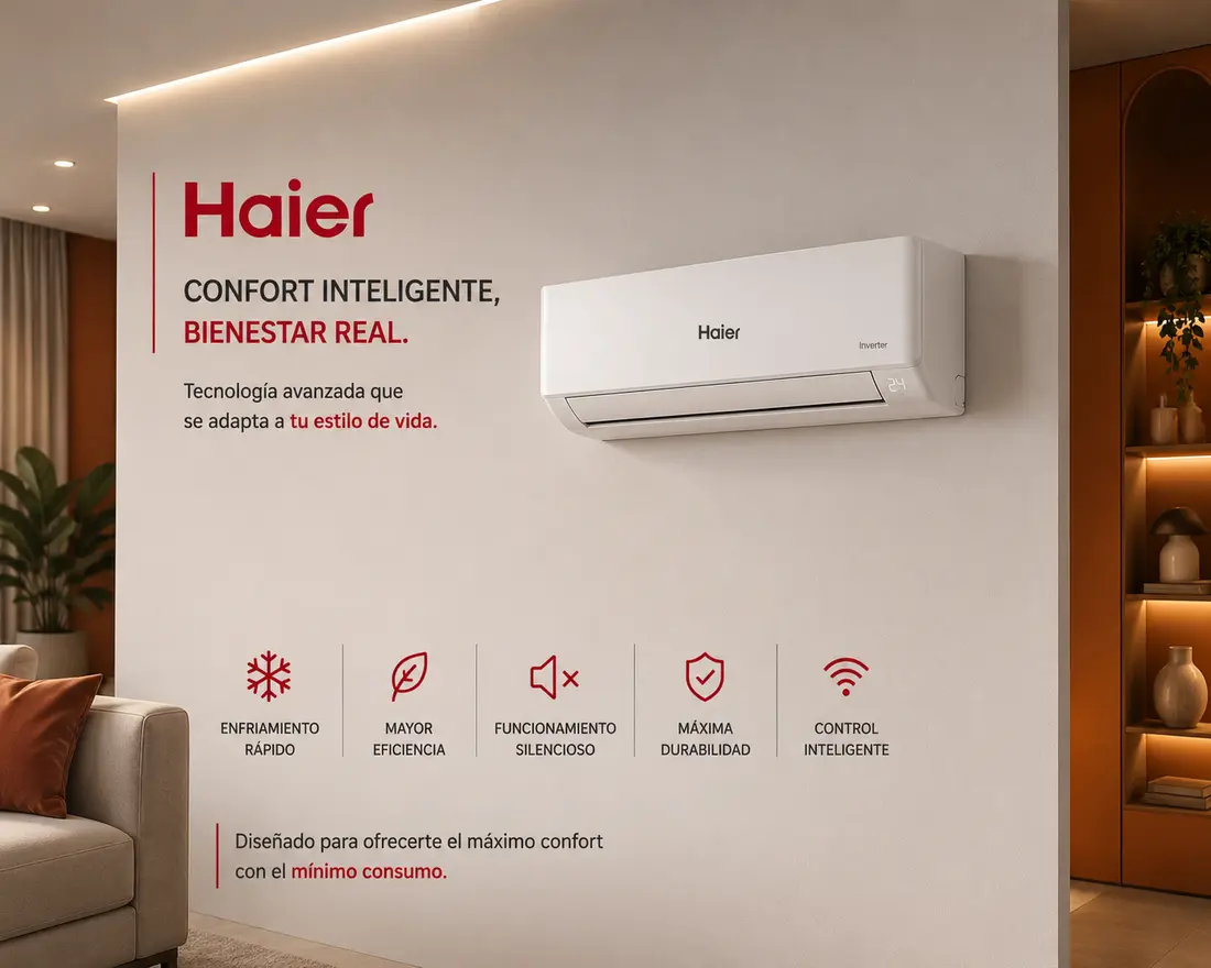 Aire acondicionado Haier — códigos de error, averías y servicio técnico Don SAT en Madrid y Guadalajara