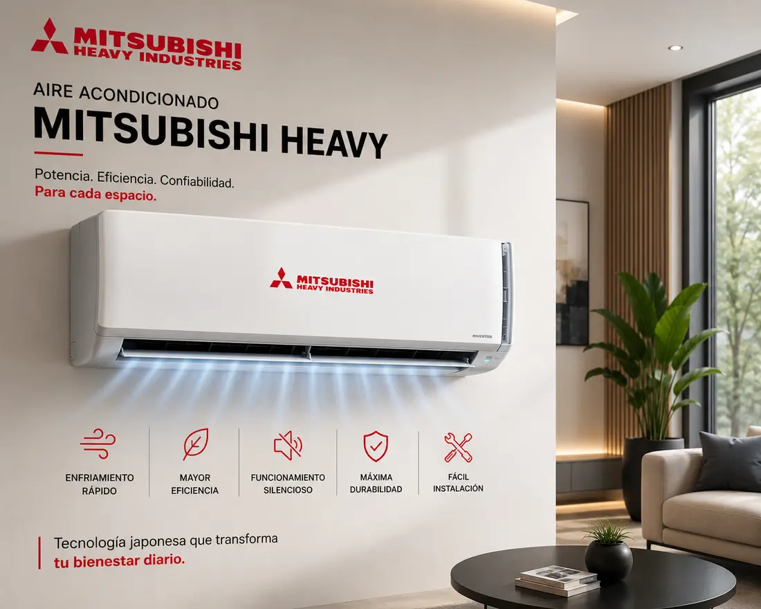 Aire acondicionado Mitsubishi Heavy — códigos de error, averías y servicio técnico Don SAT en Madrid y Guadalajara